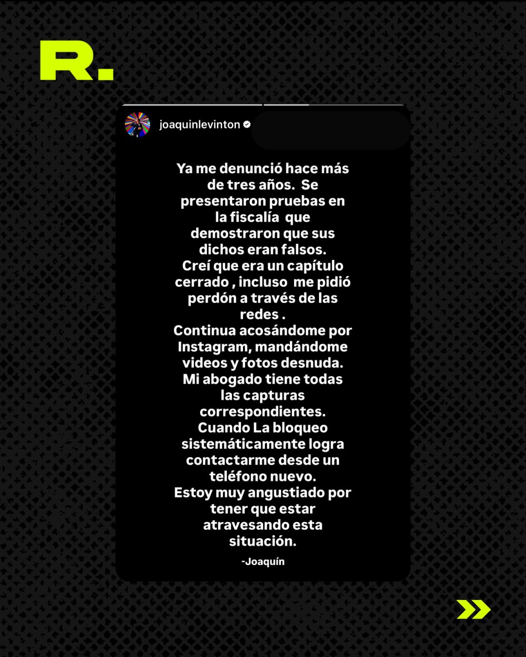 ⭕️ DENUNCIARON A JOAQUÍN LEVINTON Y EL CANTANTE RESPONDIÓ (3/4)
