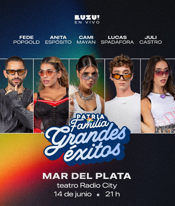 Patria y Familia se suma a la gira de Luzu📆 14 de junio en Mar del Plata (Teatro Radio City)💳Las entradas salen a la venta el lunes 18 de mayo