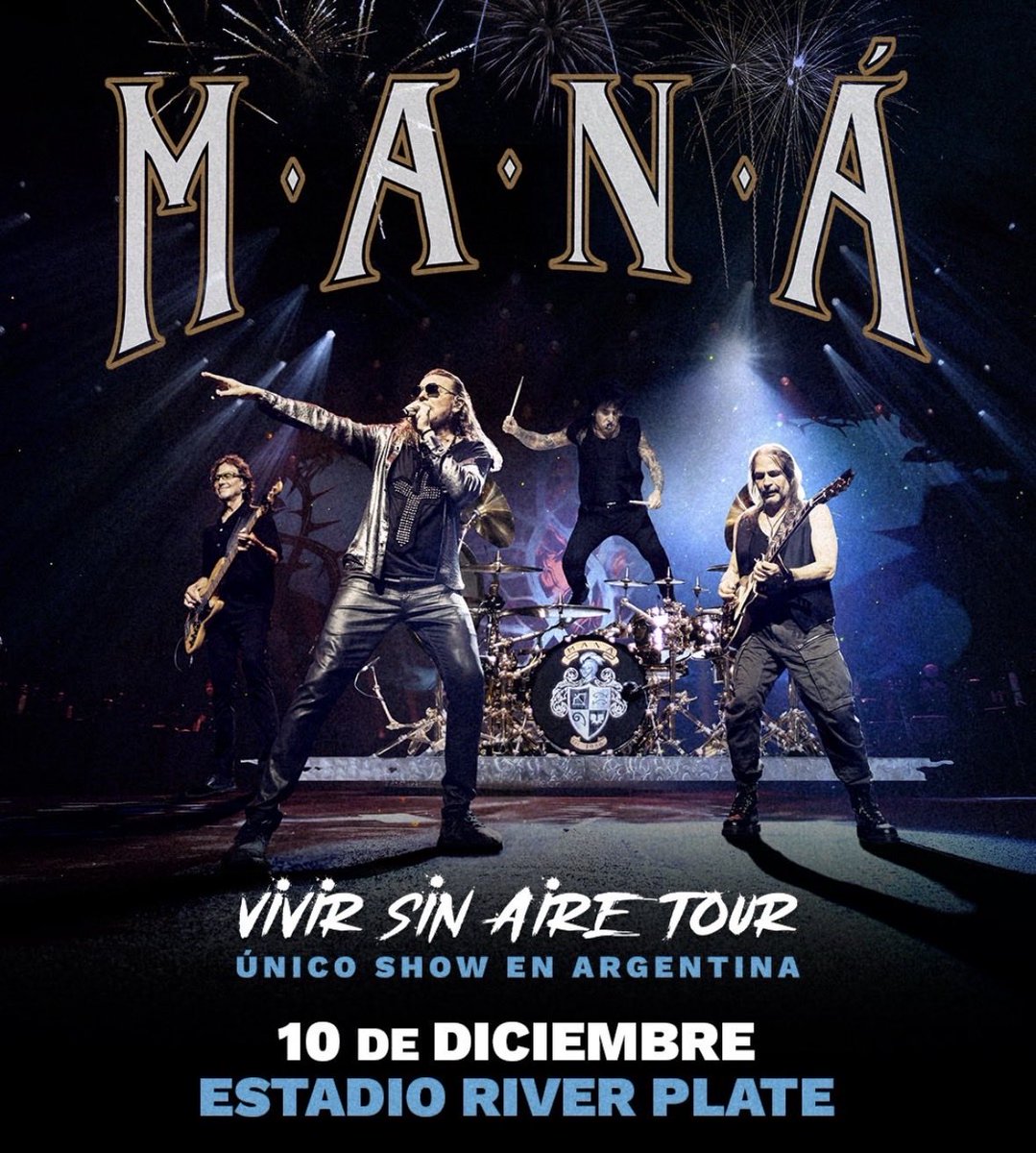 Maná anunció un River para el 10 de diciembre
Venta general con todos los medios de pago a partir del viernes 19/06 a las 14hs