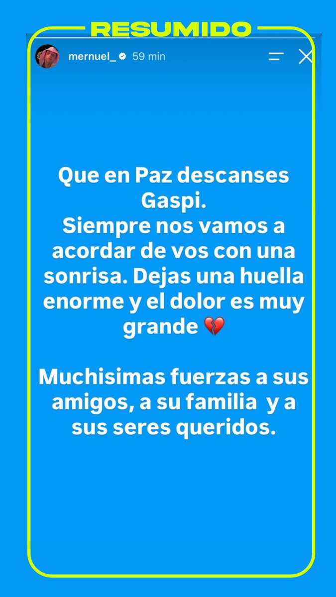 El posteo de despedida de Mernuel a Gaspi