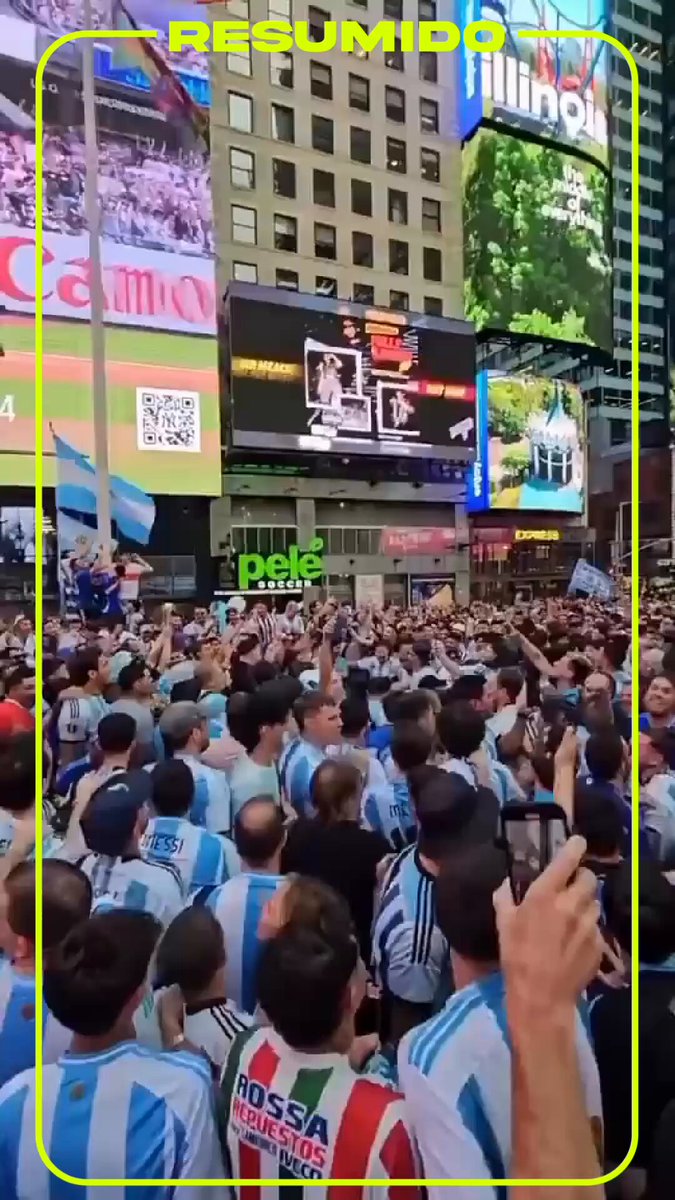 Así están festejando los hinchas argentinos en el Times Square
