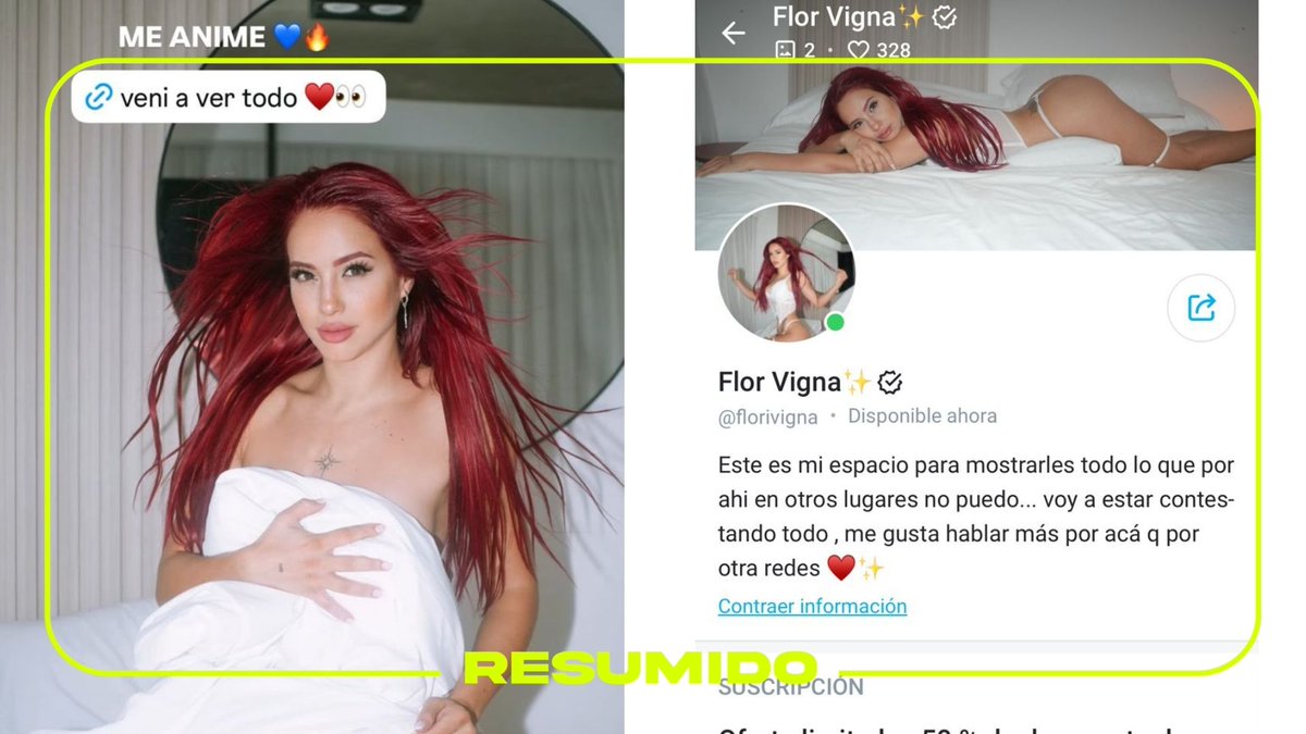 Flor Vigna se abrió un OnlyFans. Dijo que quiere mostrar "todo" lo que "en otros lugares" no puede y que le gusta "hablar más por acá"