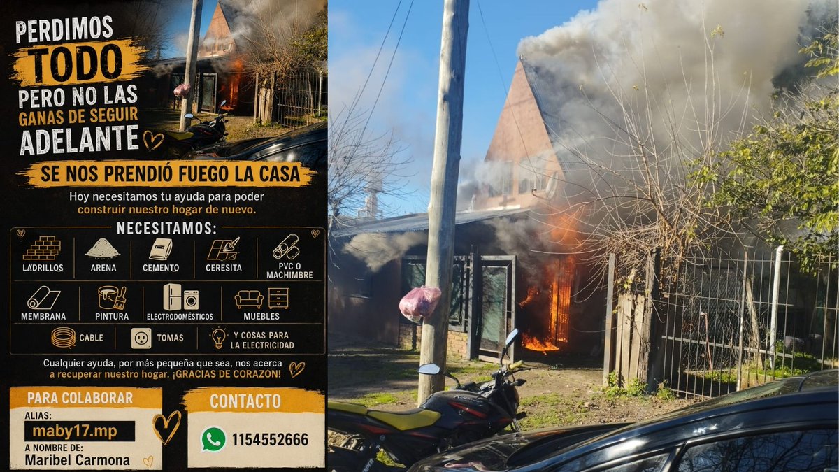 Una familia del barrio Almirante Brown (General Rodríguez) sufrió un incendio por una garrafa y perdió absolutamente todo