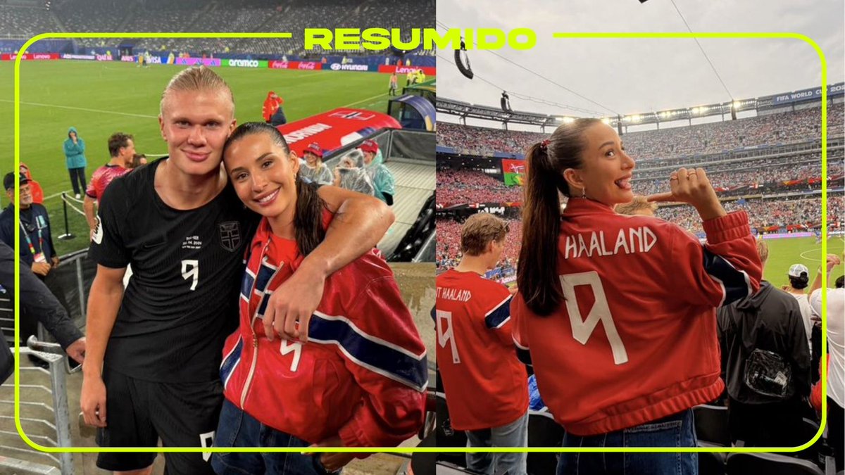 Haaland con su novia después del partido contra Senegal