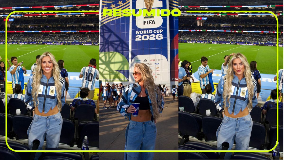 Kelci Rose, la novia de Marcos Senesi, en el debut del futbolista en el Mundial