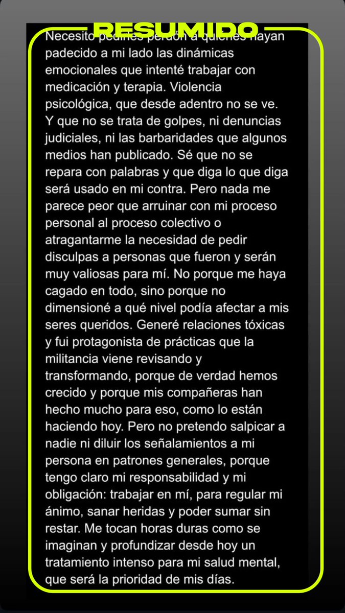 Nacho Levy publicó un descargo en sus historias de Instagram luego de las denuncias de su expareja, la psicóloga Cecilia Ce
