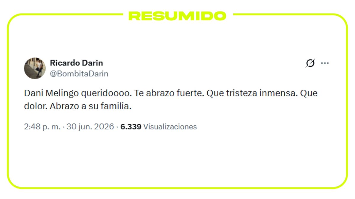 Ricardo Darín despidió a Daniel Melingo a través de un mensaje en X