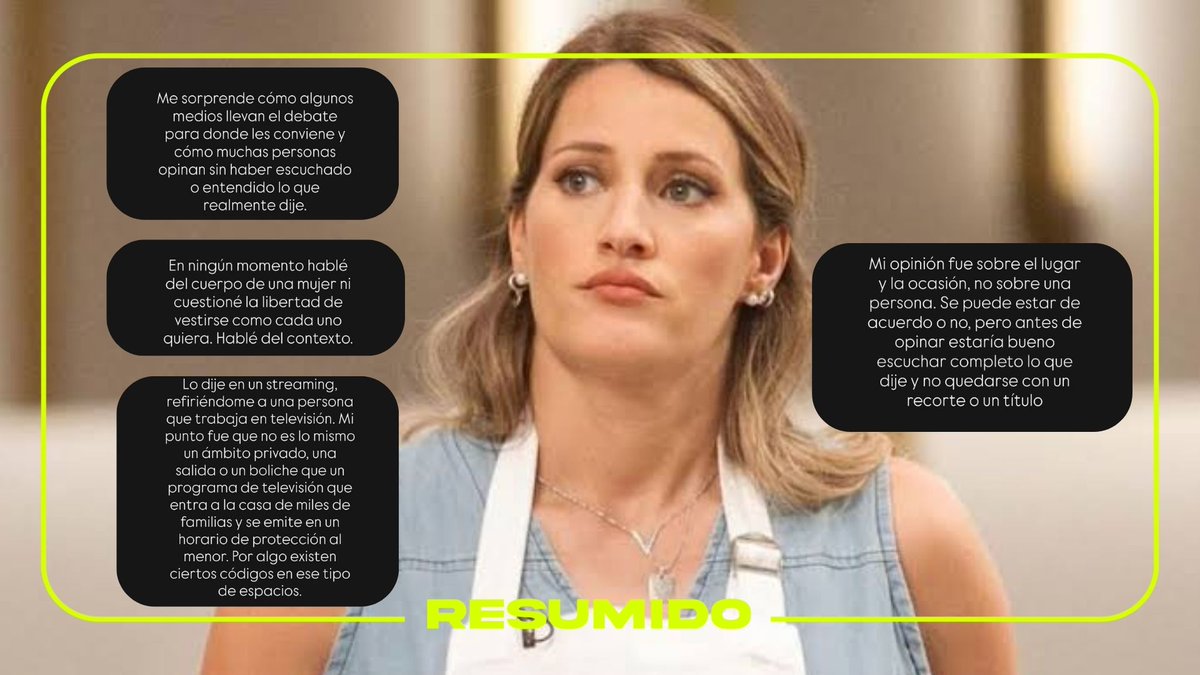 "En ningún momento del cuerpo de una mujer ni cuestioné la libertad de vestirse como cada uno quiera hablé del contexto"

🗣️ Mica Viciconte habló en Instagram sobre el cruce que tuvo con Daniela Celis