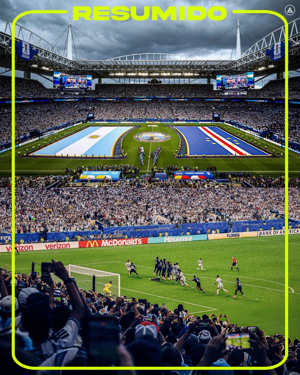 No nos cansamos de hacer historia.
El partido de Argentina-Cabo Verde fue el más visto de este Mundial 2026 con 2.700 millones de espectadores🇦🇷