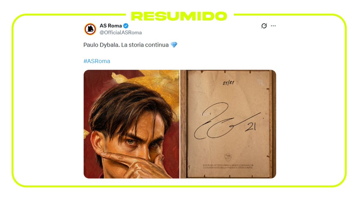 Paulo Dybala renovó su contrato con La Roma hasta junio 2027