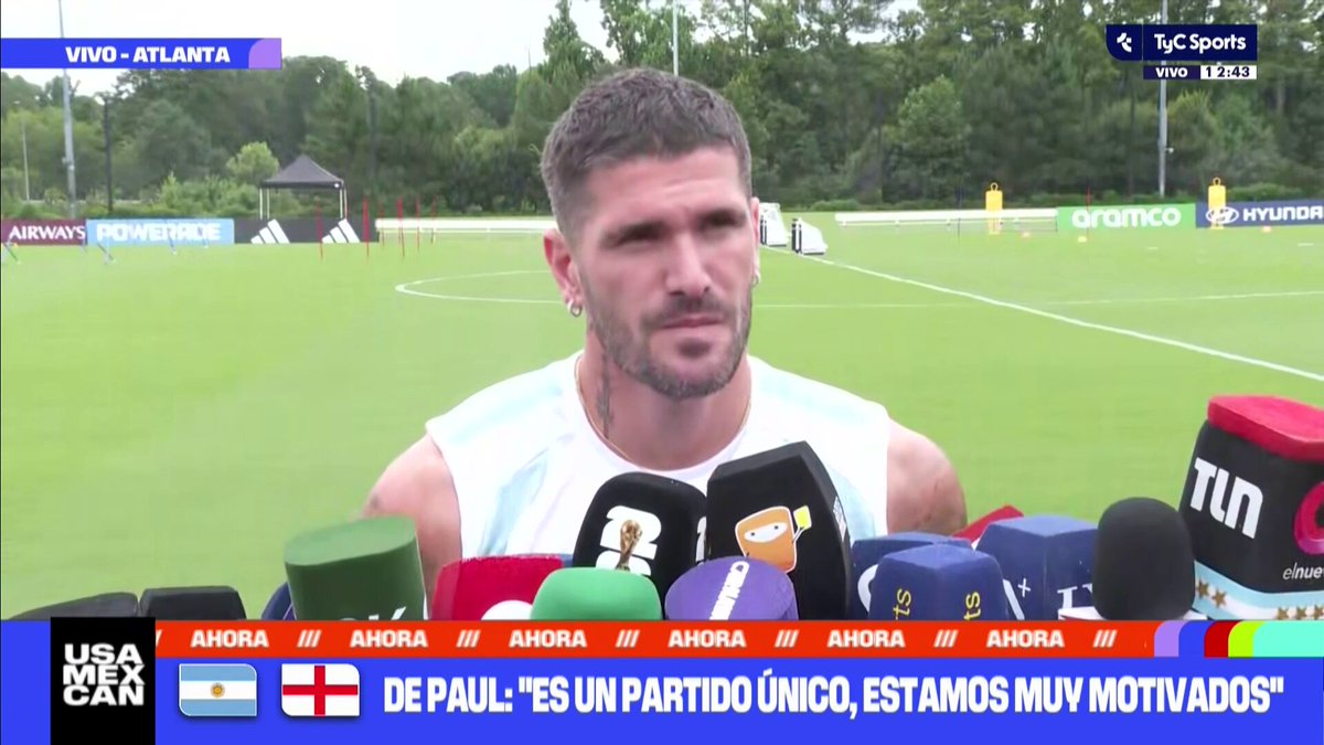 "Es una Selección que nunca enfrenté. Lo estoy viviendo con mucha alegría" 

Rodri De Paul habló sobre cómo se viene preparando para el partido contra Inglaterra y dijo que este tipo de partidos lo mo
