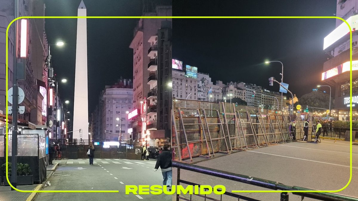 Vallaron el Obelisco antes de la semifinal de Argentina - Inglaterra
Hay corte total en Av. Corrientes hacia el Bajo