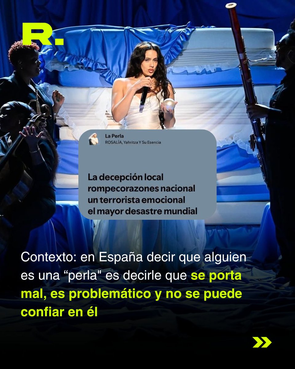 El problema: "La perla" es una canción sobre una expareja problemática y tóxica . Rosalía nunca aclaró de quién habla, solo la llama "una perla".

Mía eligió esa letra para burlarse de Argentina