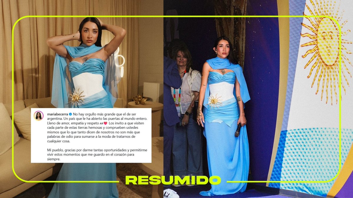"No hay orgullo más grande que el de ser argentina"

María Becerra invitó a la gente a visitar el país, y resaltó "Comprueben ustedes mismos que lo que tanto dicen de nosotros no son más que palabras 