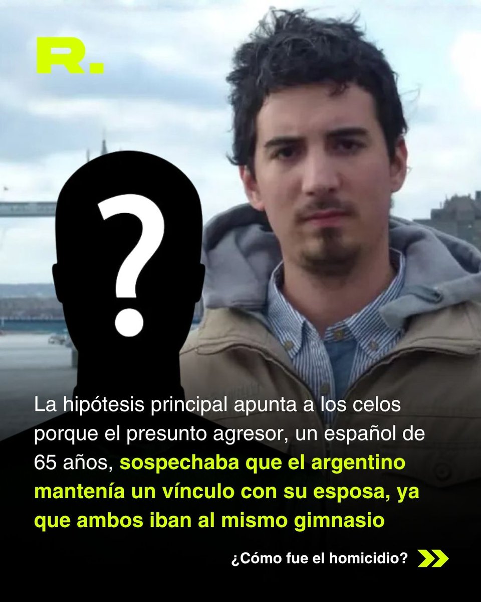 El agresor: A. J., ingeniero español, 65 años
Su obsesión: creía que su mujer lo engañaba con Facundo. Los dos iban al mismo gimnasio, a metros del departamento de Rico
La infidelidad nunca se confi