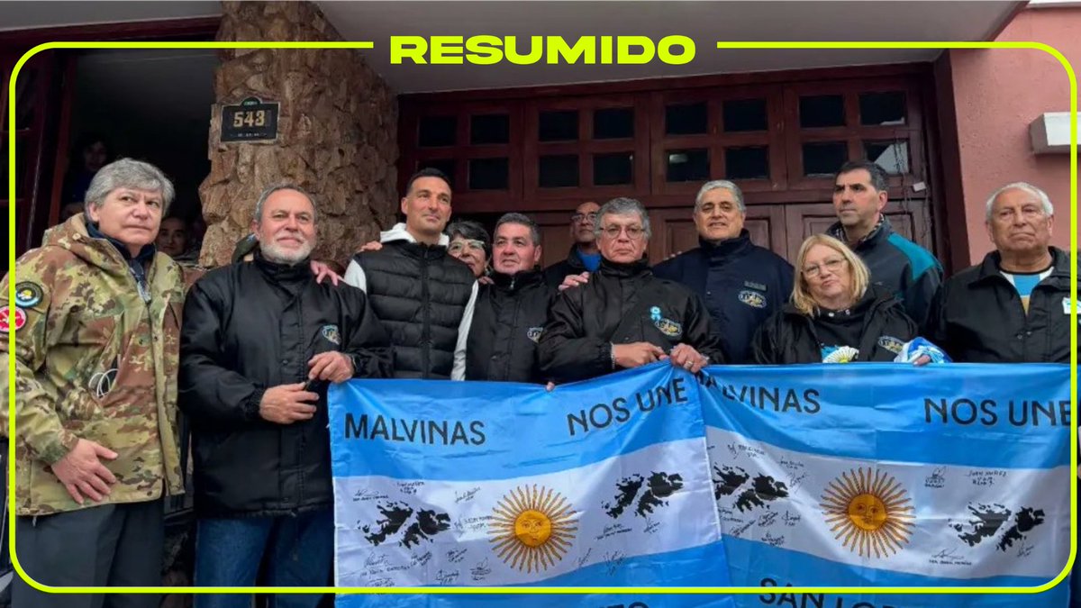 Ex combatientes de Malvinas fueron hasta la casa de Scaloni para agradecerle por el gesto de la bandera en el partido contra Inglaterra