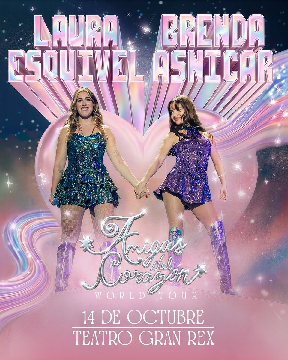 Laura Esquivel y Brenda Asnicar vuelven después de 19 años al Gran Rex con "Amigas del Corazón World Tour" 

📅 14 de octubre