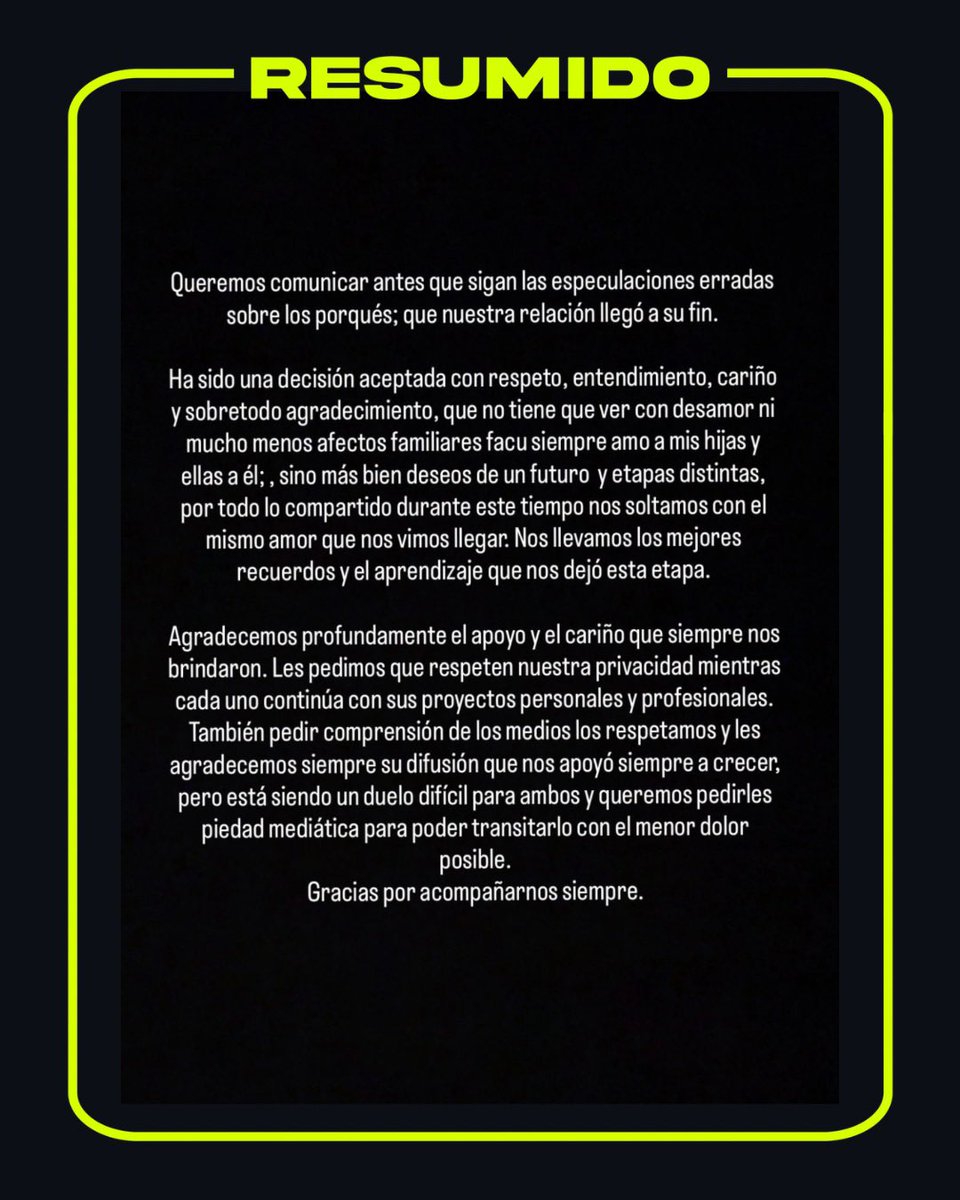 “Nos llevamos los mejores recuerdos y el aprendizaje que nos dejó esta etapa” 

La Joaqui confirmó su separación con Luck Ra