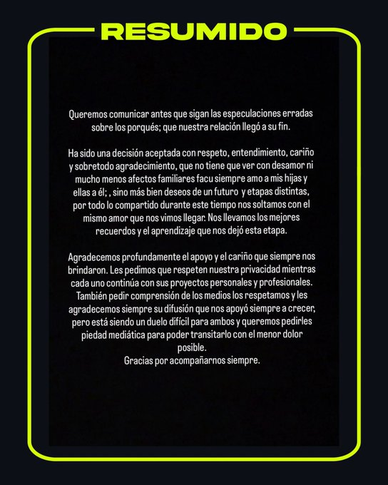 “Nos llevamos los mejores recuerdos y el aprendizaje que nos dejó esta etapa” 

La Joaqui confirmó su separación de Luck Ra