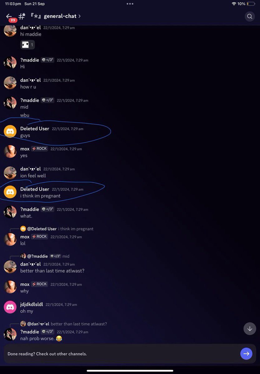 En capturas filtradas de Discord y mensajes de texto analizados por la policía, hablaban de un embarazo y aborto. Celeste sentía culpa y quiso terminar la relación por miedo a quedar embarazada de nue