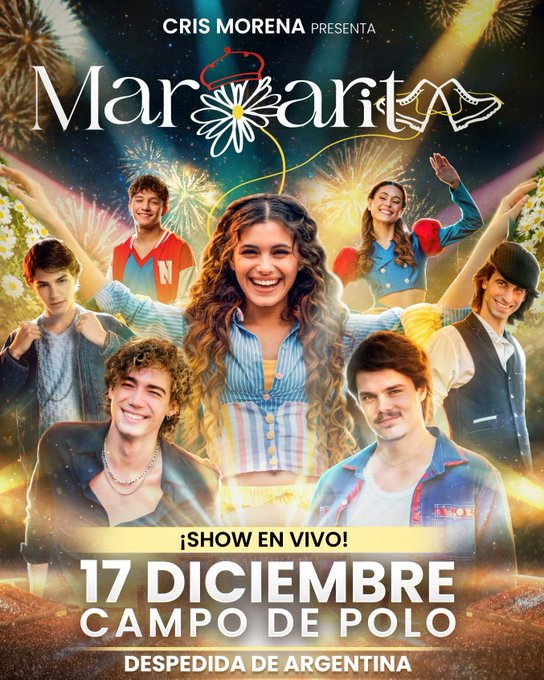 Vuelven los shows de Margarita 

📌 El 17 de diciembre en el Campo Argentino de Polo
💳 Preventa exclusiva: Lunes 3 de agosto
💳 Venta general: Martes 4 de agosto