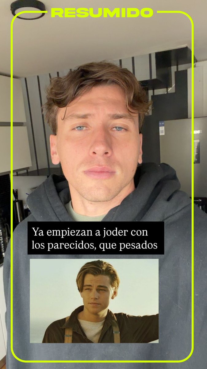 "Ya empiezan a joder con los parecidos"
Marcos Giles subió una historia mostrando su comparación con Leo DiCaprio de joven
