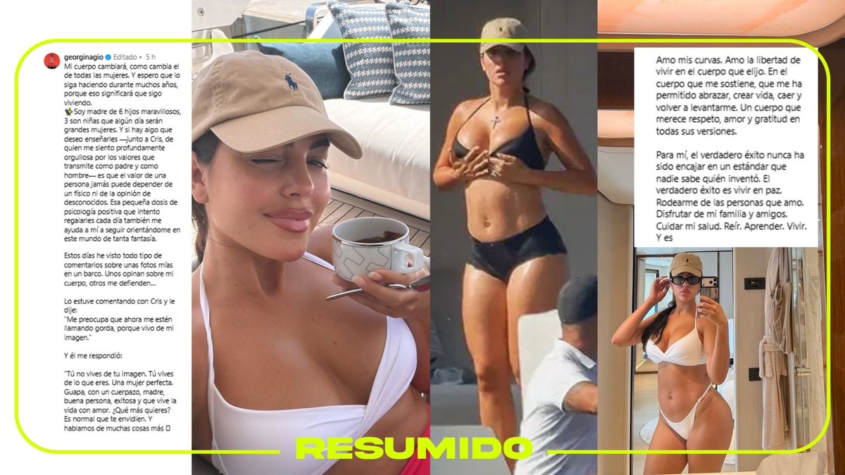 "Me preocupa que me llamen gorda porque vivo de mi imagen
—Tú no vives de tu imagen, vives de lo que eres. Una mujer perfecta, madre y exitosa"

Georgina Rodríguez hizo un descargo contra los estandar