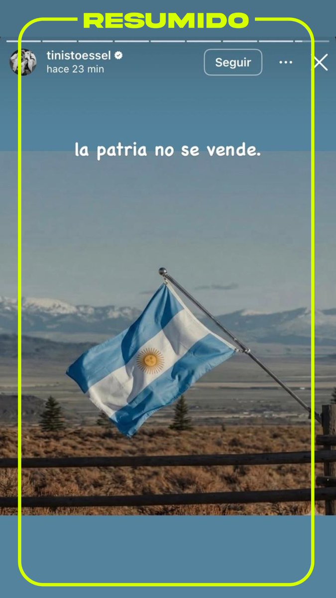 "La patria no se vende"

Tini Stoessel compartió una historia en Instagram en contra de la Ley de Tierras
