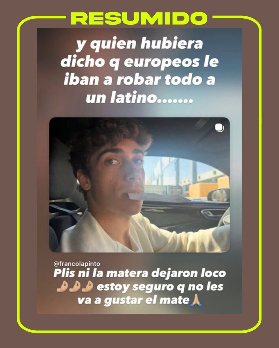 "Estoy seguro que no les va a gustar el mate"
Franco Colapinto contó que le robaron durante sus vacaciones en Italia y que los ladrones se llevaron ropa, el mate y hasta la matera