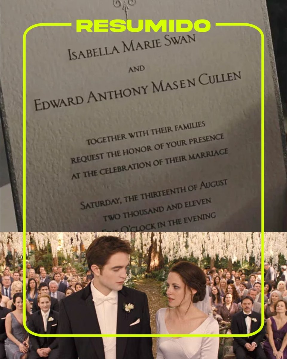 Un día como hoy, pero hace 15 años, se casaban Bella Swan y Edward Cullen 💒