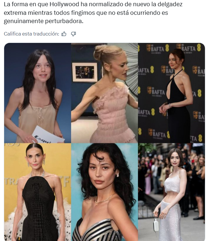 Ahora algo similar ocurre con Jenna Ortega

Fotos y entrevistas recientes generaron miles de comentarios sobre su delgadez. Pero no sabemos qué explica su aspecto físico

Y atribuirle enfermedades, tr