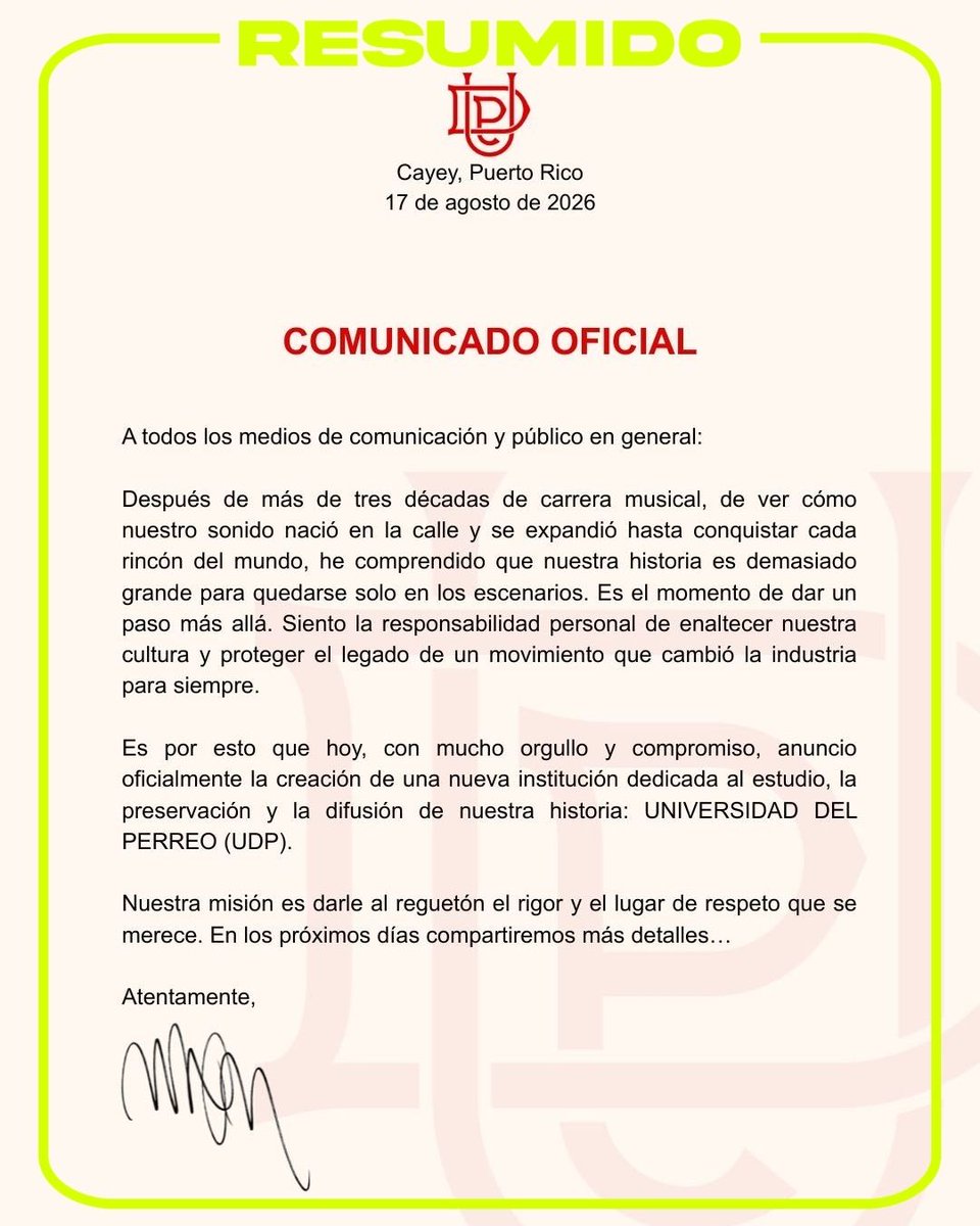Wisin anunció la "Universidad del Perreo" dedicada al estudio, la preservación y la difusión del reguetón