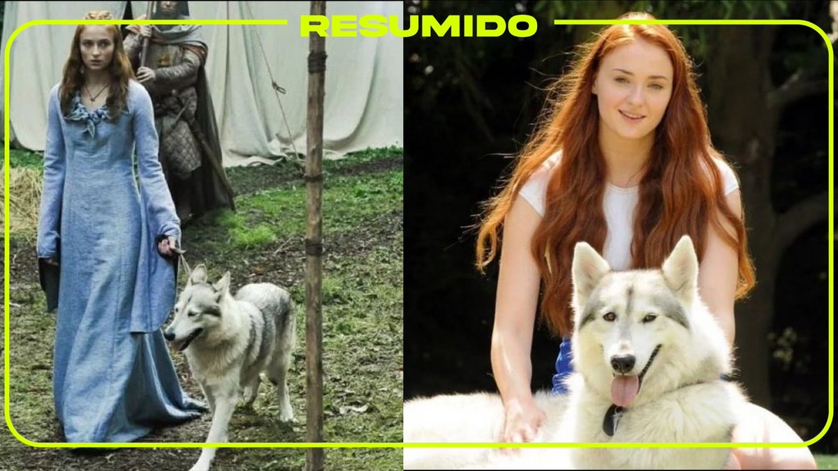 Sophie Turner adoptó en la vida real a la perrita que actuó como su loba en Game of Thrones