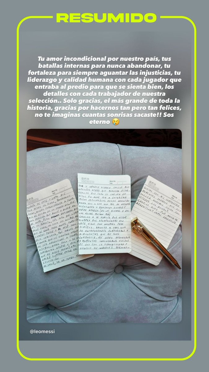 "Gracias por hacernos tan pero tan felices, no te imaginas cuantas sonrisas sacaste"

El mensaje de Rodrigo De Paul para Messi