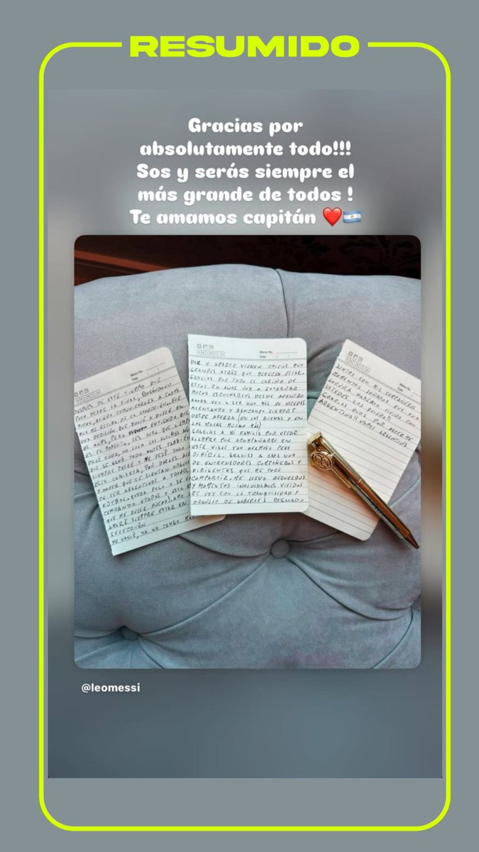 "Sos y serás siempre el más grande de todos"
Fueron las palabras elegidas por Leandro Paredes para acompañar a Messi