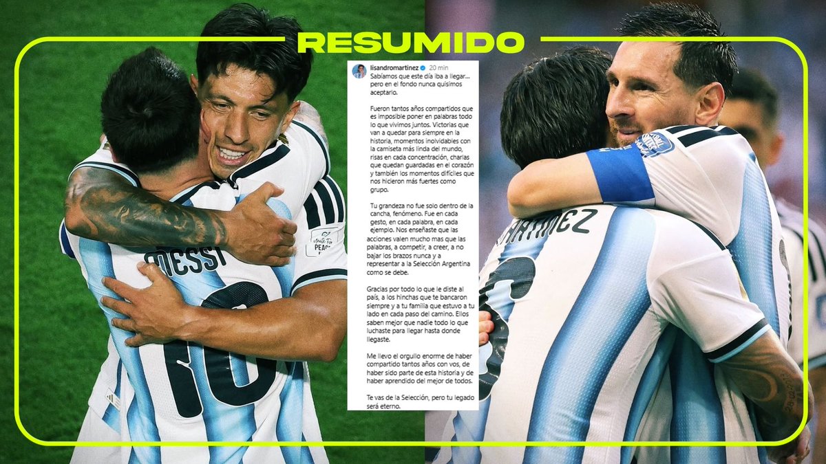 "Tu grandeza no fue solo dentro de la cancha, fenómeno. Fue en cada gesto, en cada palabra, en cada ejemplo"
Lisandro Martínez despidió a Messi a través de su Instagram
