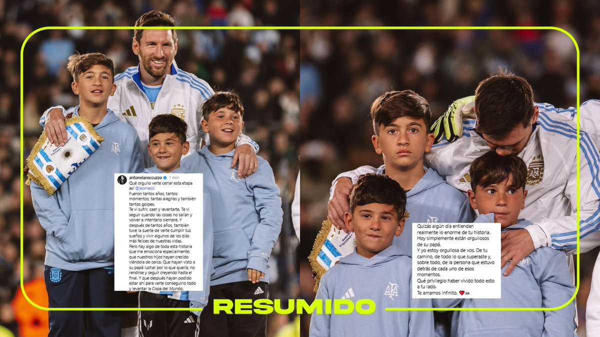 "Hay algo de toda esta historia que me emociona especialmente: que nuestros hijos hayan crecido viéndola de cerca. Que hayan visto a su papá luchar por lo que quería, no rendirse y seguir creyendo has