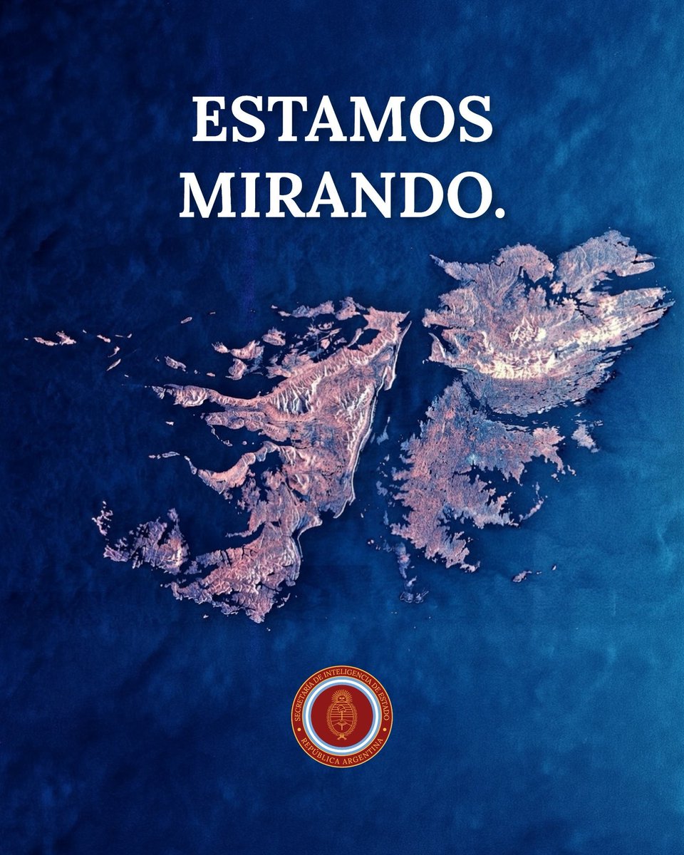 la Secretaría de Inteligencia de Estado (SIDE) publicó esta imagen tras la cadena nacional de Javier Milei sobre Malvinas