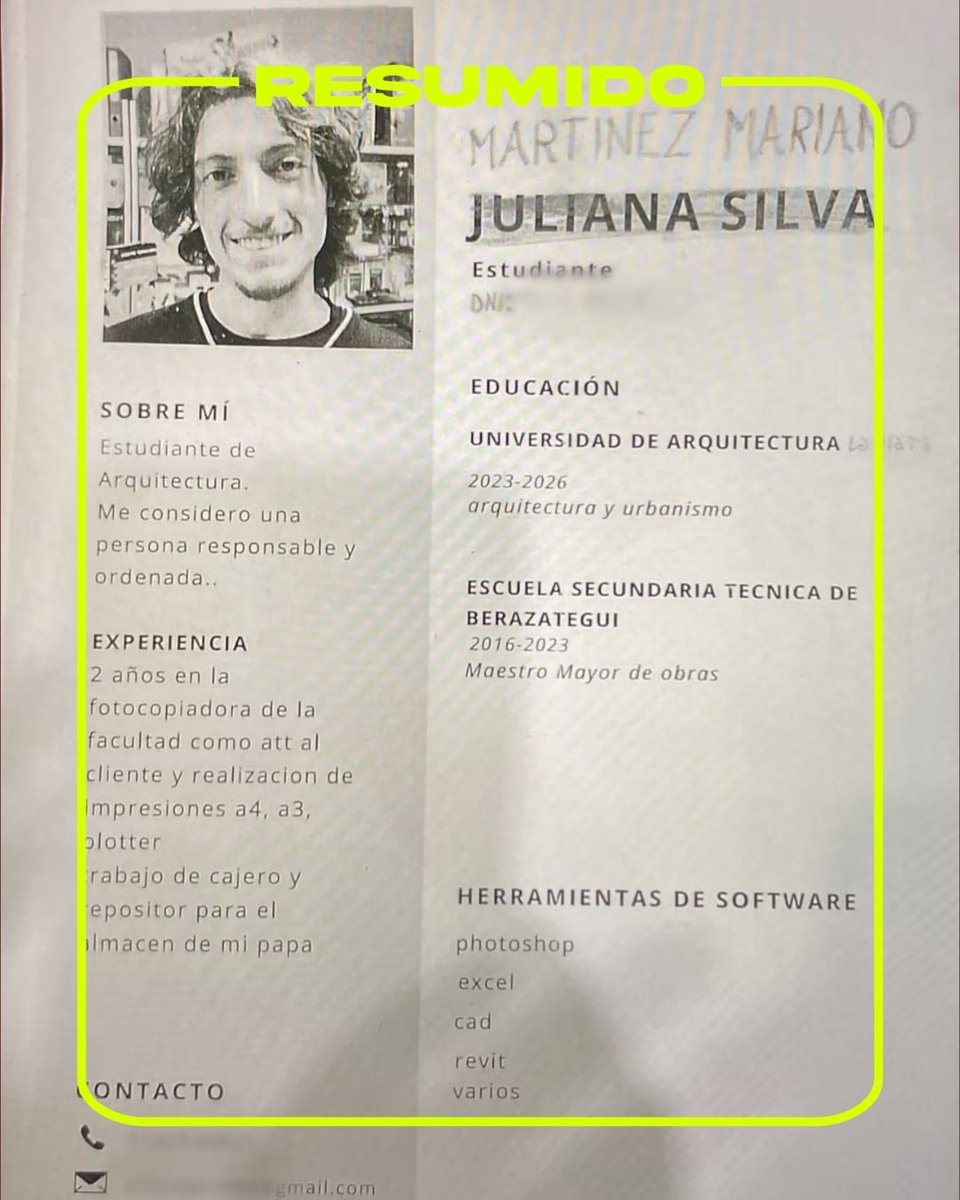 El currículum que presentó Mariano Martínez, el estudiante de 21 años de La Plata que desapareció, quedó como una de las pistas 

Según la investigación lo habría dejado en un local de Sushi del barri