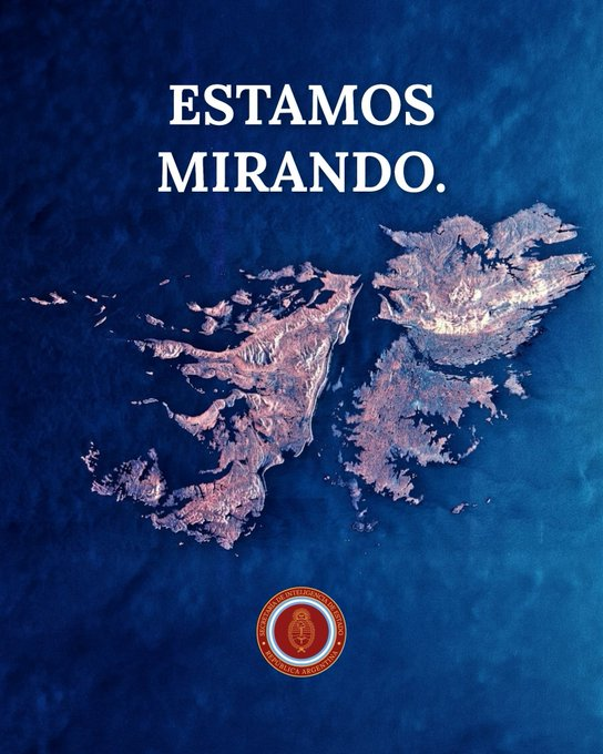 La Secretaría de Inteligencia de Estado (SIDE) publicó esta imagen tras la cadena nacional de Javier Milei sobre Malvinas