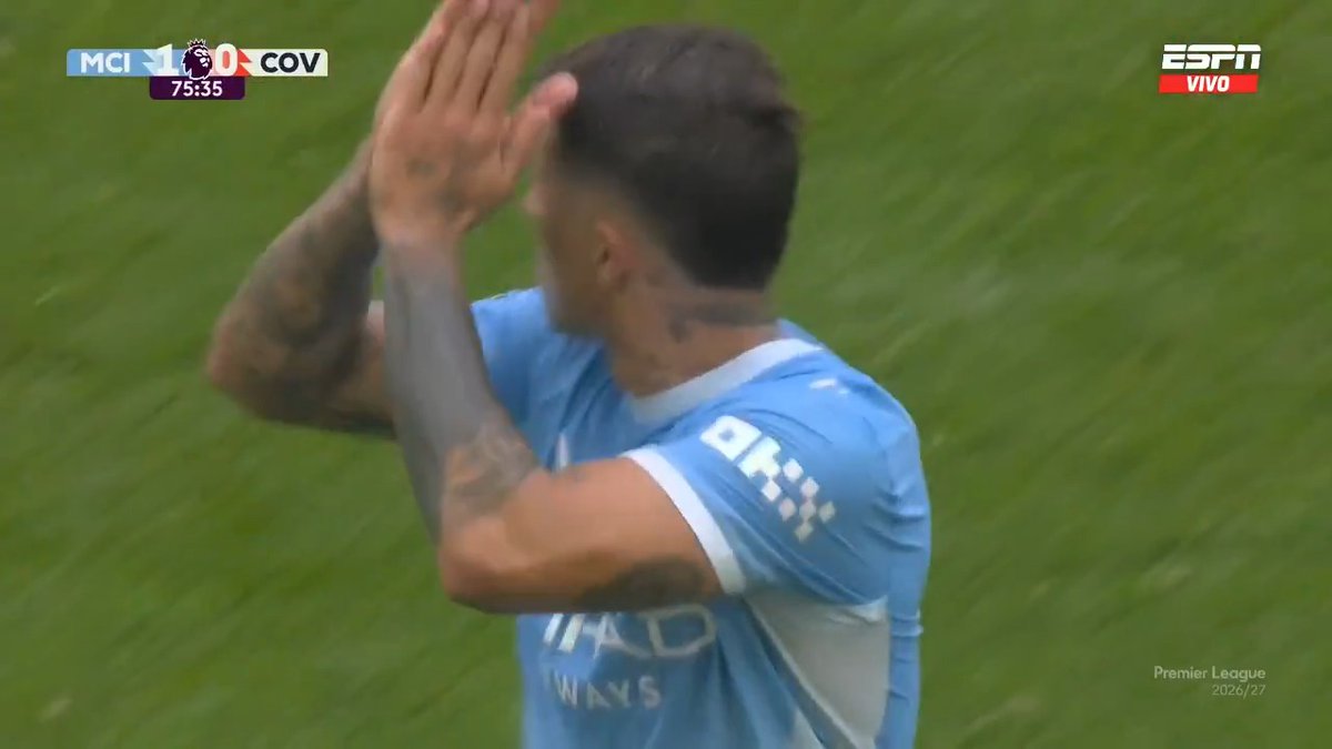 Enzo Fernández debutó en el Manchester City y fue ovacionado por el público🙌