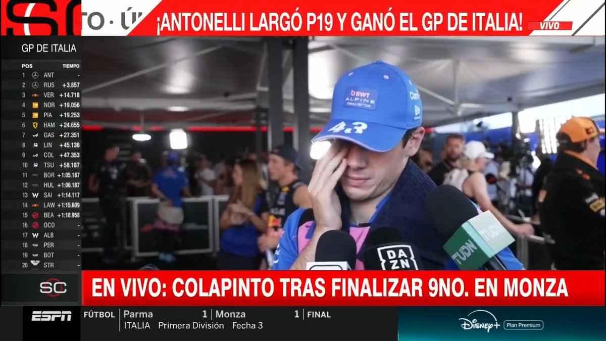 “Tenía una oportunidad muy grande y la desaproveché”😢

Franco Colapinto lloró tras la carrera de Monza