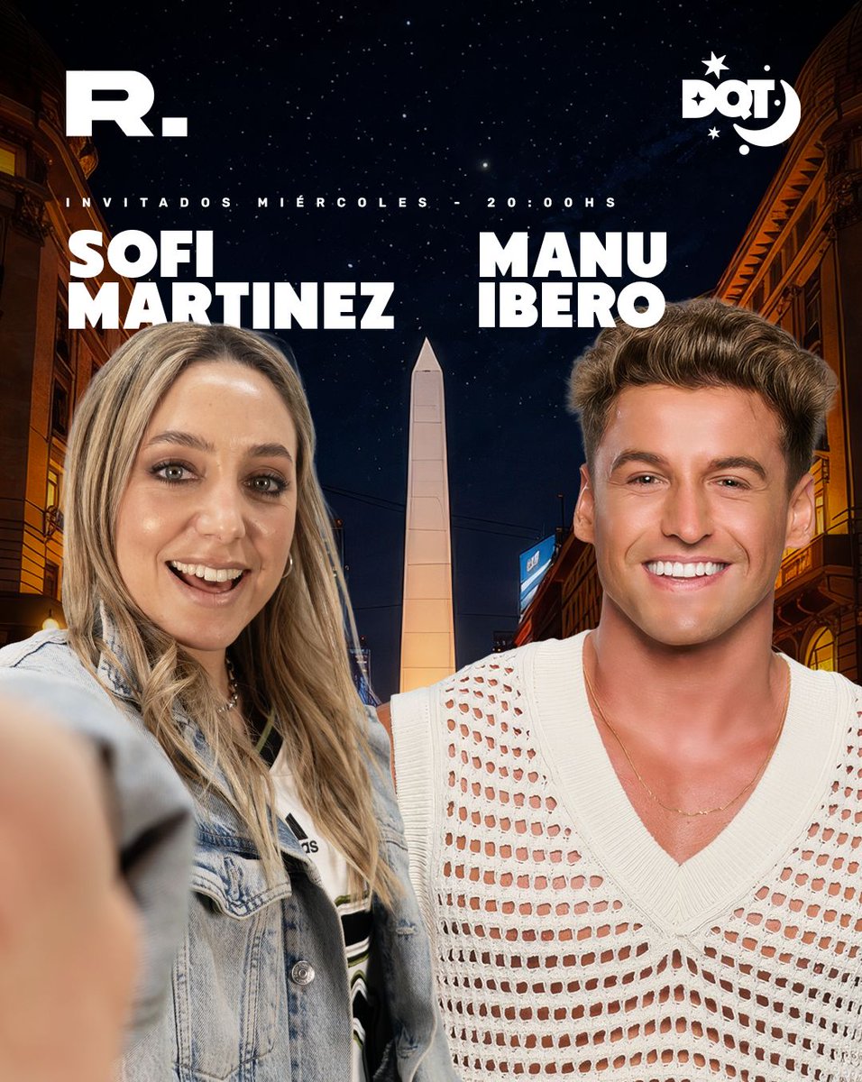 Hoy tenemos invitados de lujo en Después Que Todos
A las 20:00 se viene un programón con Manu Ibero y Sofi Martínez #DQT