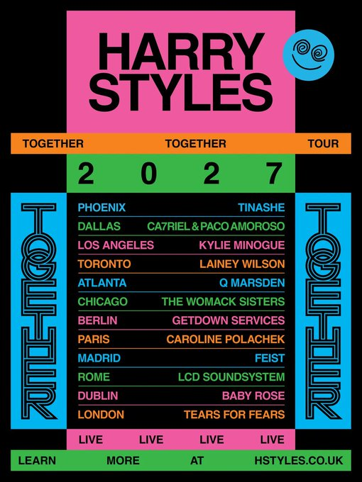Harry Styles anunció nuevas fechas de su tour “Together, Together”.

Argentina no está entre los países en los que se va a presentar