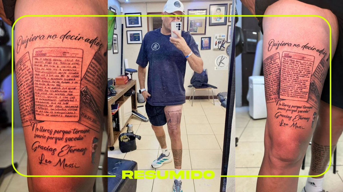 Un hincha se tatuó la carta entera con la que Leo Messi se retiró de la Selección Argentina 

¿Bancás?