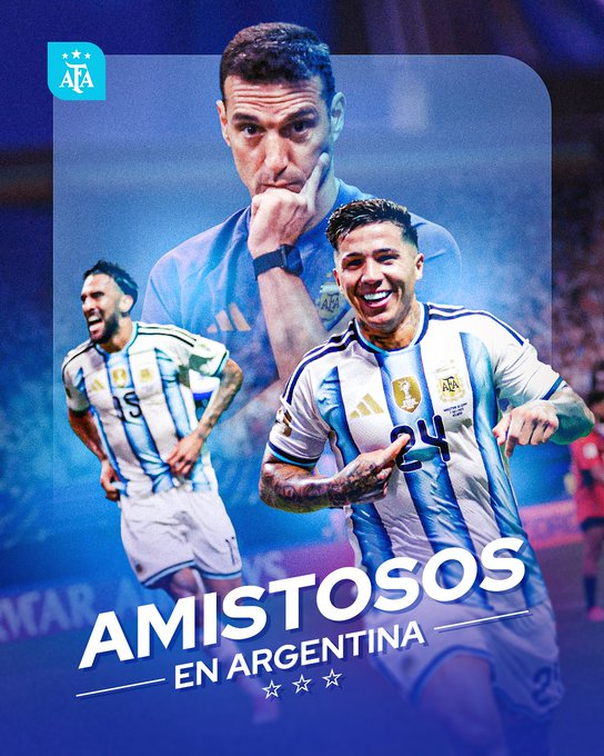 La Scaloneta vuelve a jugar en el país 🇦🇷
Se confirmaron los próximos amistosos: el 30 de septiembre ante Bolivia en el Mario Alberto Kempes, y el 3 y 6 de octubre frente a Burkina Faso y Benín, en e