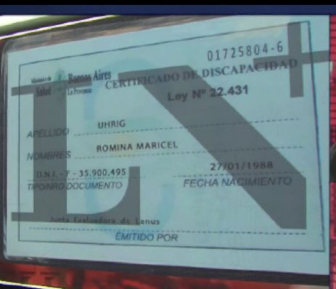 En LN+ revelaron un certificado de discapacidad trucho a nombre de Romina Uhrig, el cual fue emitido en la época en la que su expareja, Walter Festa, era intendente de Moreno