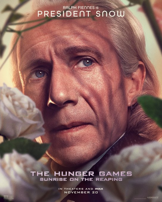 Nuevo póster de Ralph Fiennes como el presidente Snow en “Los juegos del hambre: Amanecer en la siega”