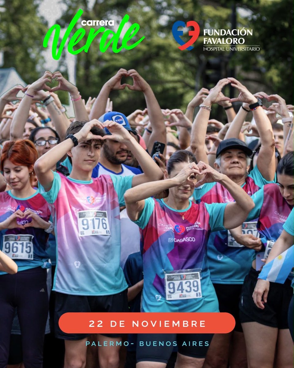 🏃♀️ Llega la 16.ª edición de la Carrera Verde a beneficio de la Fundación Favaloro
📍 El 22 de noviembre, en los Bosques de Palermo, habrá circuitos de 3K, 7K y 15K