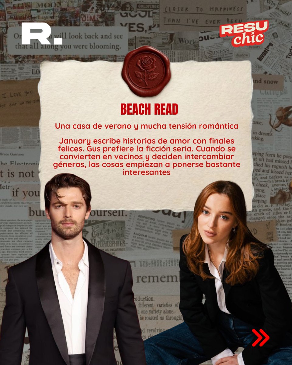 🌊 Beach Read — Emily Henry
Dos escritores, una casa de verano y una apuesta que termina despertando sentimientos inesperados.
Phoebe Dynevor y Patrick Schwarzenegger protagonizarán la adaptación de